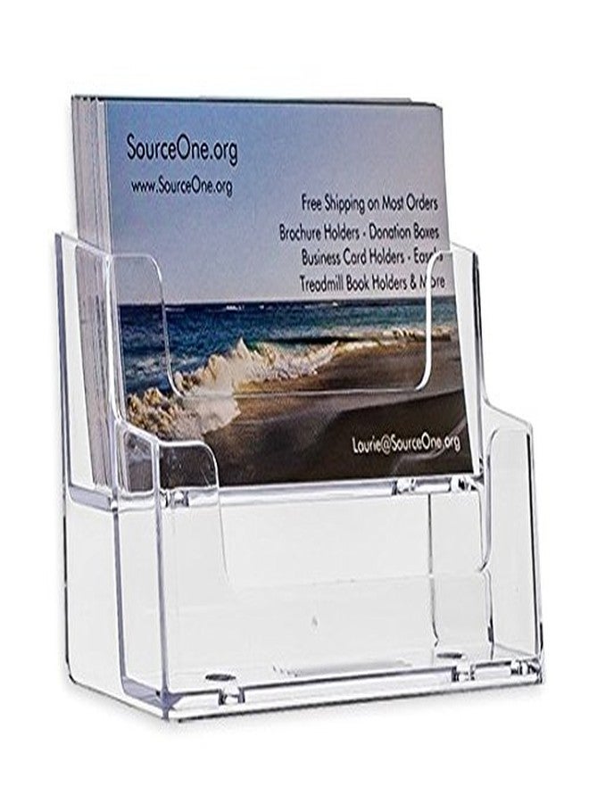 SourceOne SOURCE ONE 2 Tier Premium Acrylic Clear Business Card Holder, Clear - Image 1